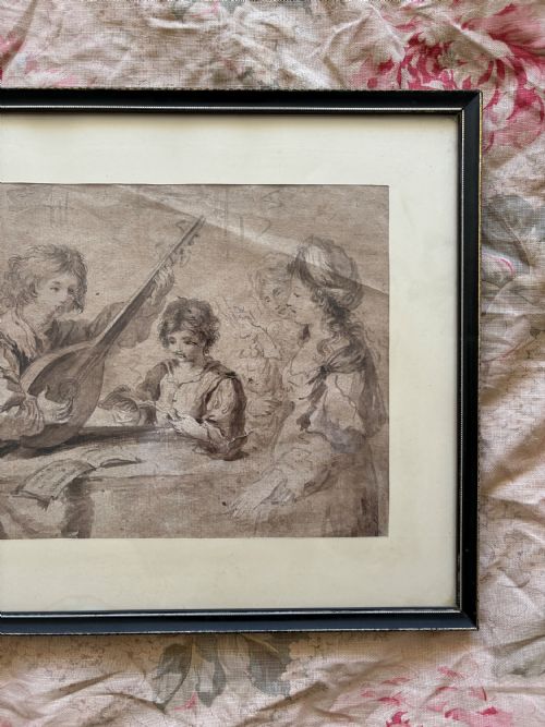 AN 18TH CENTURY OLD MASTER INKWASH PREPARATORY SKETCH AFTER GUERCINO 15911666 42CM - ADDITIONAL PHOTO 1