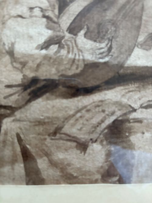 AN 18TH CENTURY OLD MASTER INKWASH PREPARATORY SKETCH AFTER GUERCINO 15911666 42CM - ADDITIONAL PHOTO 4