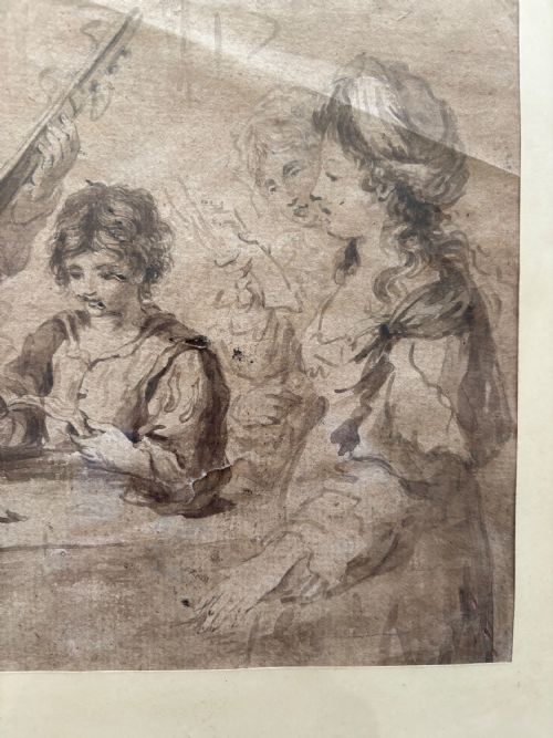 AN 18TH CENTURY OLD MASTER INKWASH PREPARATORY SKETCH AFTER GUERCINO 15911666 42CM - ADDITIONAL PHOTO 5