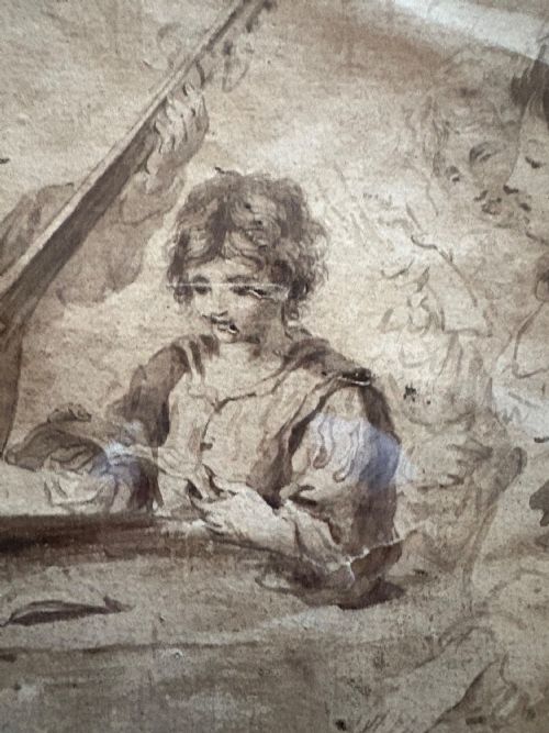 AN 18TH CENTURY OLD MASTER INKWASH PREPARATORY SKETCH AFTER GUERCINO 15911666 42CM - ADDITIONAL PHOTO 8
