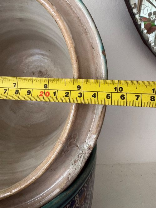 A MOROCCAN JOBBANA HAND PAINTED EARTHENWARE ISLAMIC POT AND LID C1900 33CM - ADDITIONAL PHOTO 11