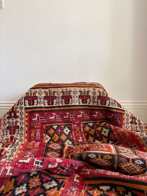 ANTIQUE ANATOLIAN KILIM COUNTRY HOUSE TRIBAL RUG C1920S 280CM X 135CM - ADDITIONAL PHOTO 3
