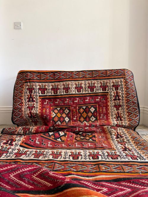 ANTIQUE ANATOLIAN KILIM COUNTRY HOUSE TRIBAL RUG C1920S 280CM X 135CM - ADDITIONAL PHOTO 5