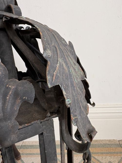 A SOUTHERN FRANCE ORNATE WROUGHT IRON HALL LANTERN PETIT MANOIR C19001920 75CM - ADDITIONAL PHOTO 4