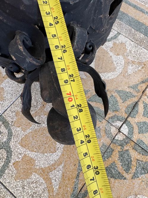 A SOUTHERN FRANCE ORNATE WROUGHT IRON HALL LANTERN PETIT MANOIR C19001920 75CM - ADDITIONAL PHOTO 11