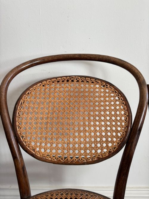 PAIR 1920S THONET NO11 CANE SEAT ARMCHAIR BY ZPM RODOMSKO ORIGINAL MAKER LABEL - ADDITIONAL PHOTO 3