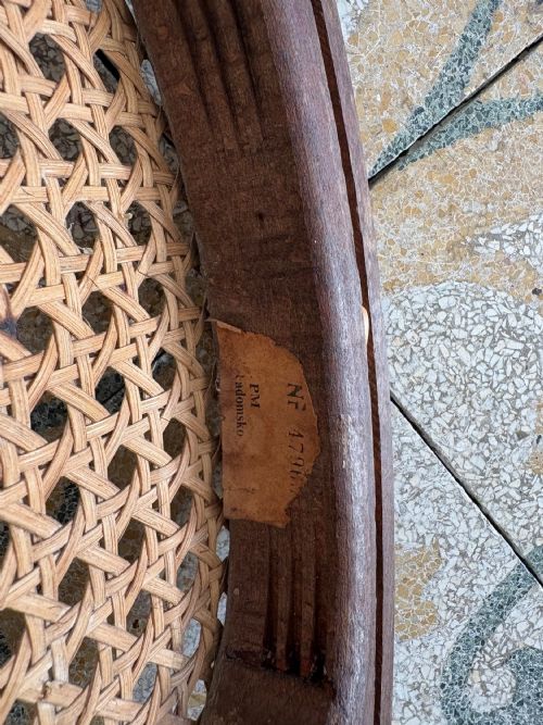 PAIR 1920S THONET NO11 CANE SEAT ARMCHAIR BY ZPM RODOMSKO ORIGINAL MAKER LABEL - ADDITIONAL PHOTO 5