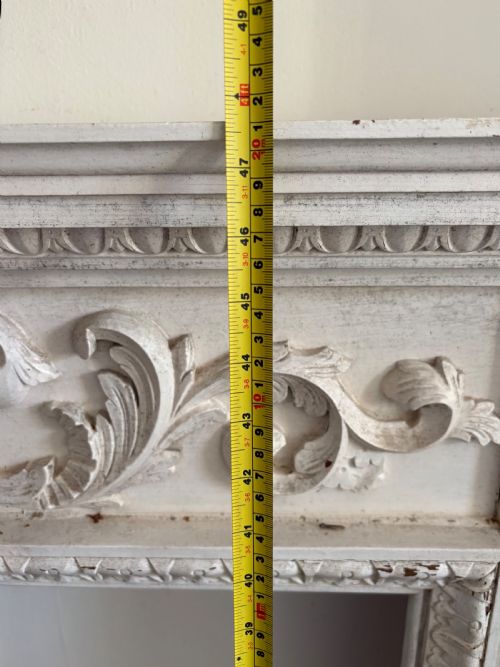 A PAINTED PINE ARCHITECTURAL CARVED FIRE SURROUND CIRCA 1900 145CM WIDE - ADDITIONAL PHOTO 10