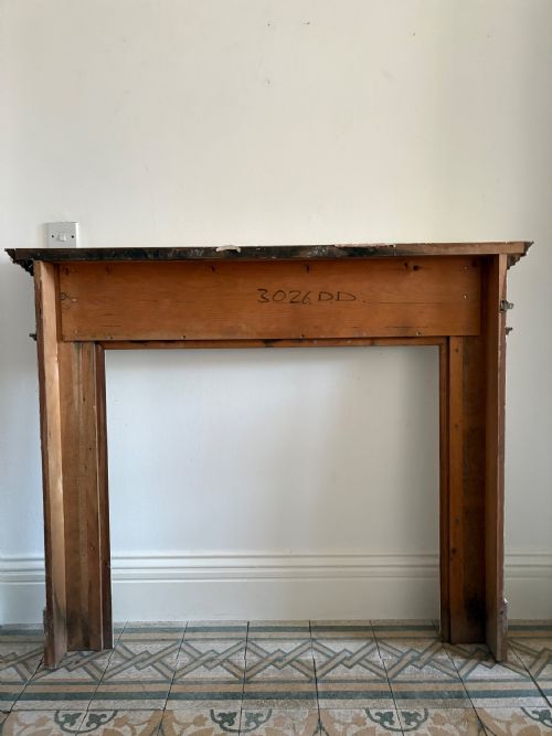 A PAINTED PINE ARCHITECTURAL CARVED FIRE SURROUND CIRCA 1900 145CM WIDE - ADDITIONAL PHOTO 8