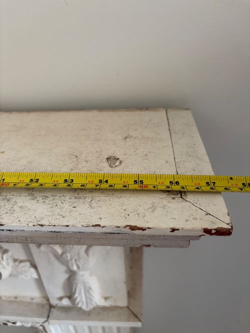 A PAINTED PINE ARCHITECTURAL CARVED FIRE SURROUND CIRCA 1900 145CM WIDE - ADDITIONAL PHOTO 11