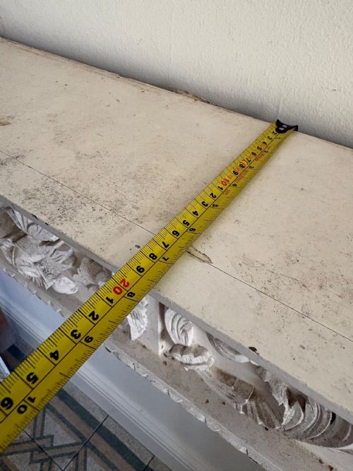 A PAINTED PINE ARCHITECTURAL CARVED FIRE SURROUND CIRCA 1900 145CM WIDE - ADDITIONAL PHOTO 12