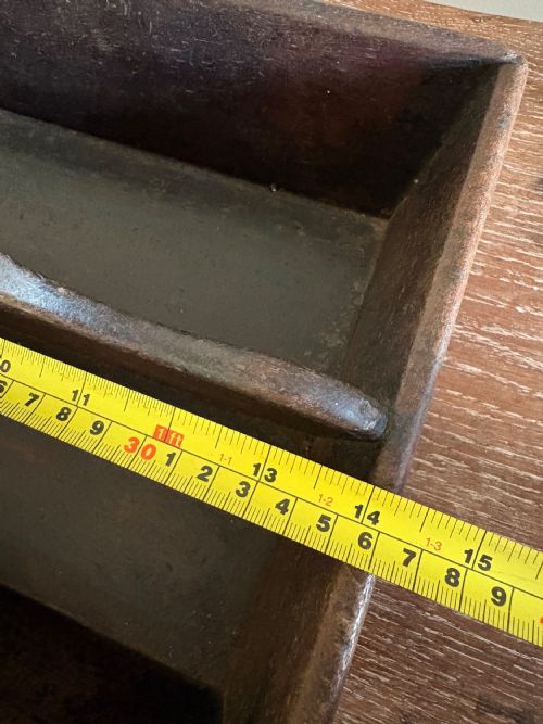 A WELSH GEORGIAN OAK BUTLERS CUTLERY TRAY C1800 CANTED SIDES DOVETAIL JOINTS 36CM - ADDITIONAL PHOTO 13