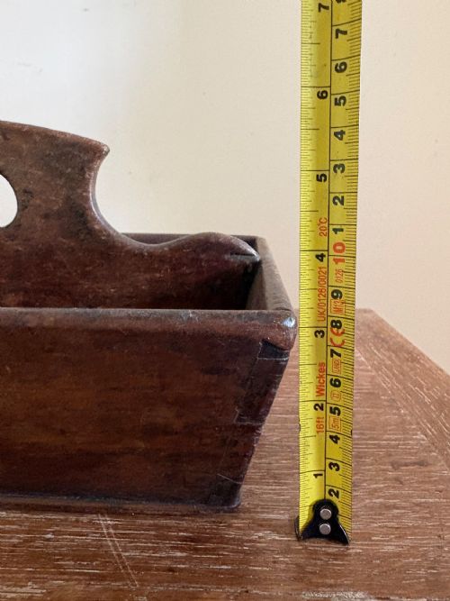 A WELSH GEORGIAN OAK BUTLERS CUTLERY TRAY C1800 CANTED SIDES DOVETAIL JOINTS 36CM - ADDITIONAL PHOTO 14