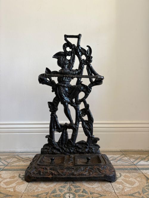 A 19TH CENTURY CAST IRON JACK AND THE BEANSTALK STICK STAND C1875 85CM - ADDITIONAL PHOTO 2