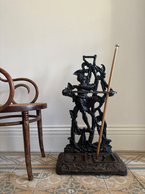 A 19TH CENTURY CAST IRON JACK AND THE BEANSTALK STICK STAND C1875 85CM - ADDITIONAL PHOTO 6