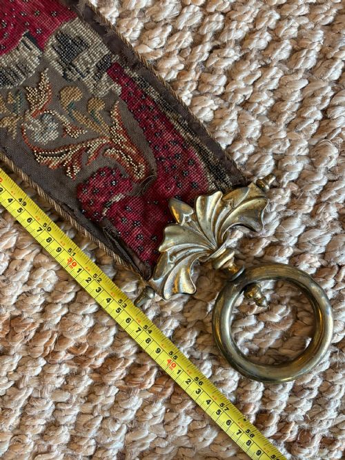 A 19TH CENTURY COUNTRY HOUSE HAND EMBROIDERED SILK AND BEAD BELL PULL 150CM C1850 - ADDITIONAL PHOTO 18