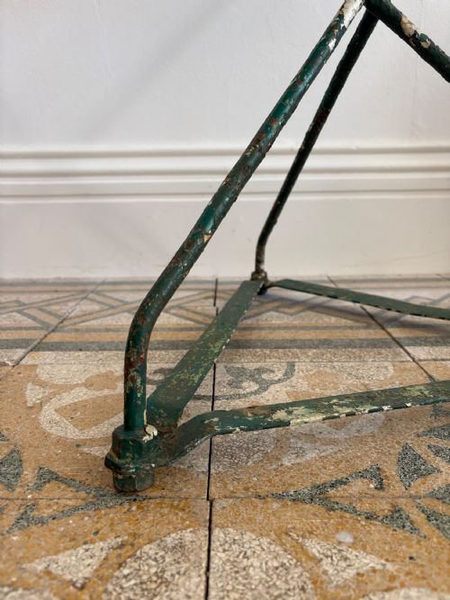 A 19TH CENTURY FRENCH CAST IRON GUERIDON ROUND TABLE GREEN PAINTED 55CM TOP - ADDITIONAL PHOTO 4