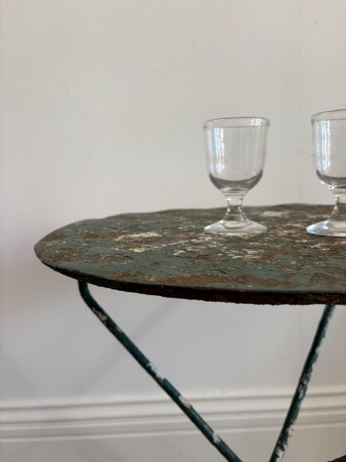 A 19TH CENTURY FRENCH CAST IRON GUERIDON ROUND TABLE GREEN PAINTED 55CM TOP - ADDITIONAL PHOTO 6