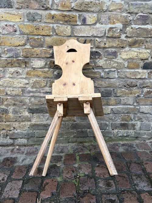 A 19TH CENTURY PRIMITIVE SWISS ALPINE FOLK CHAIR PINE - ADDITIONAL PHOTO 5