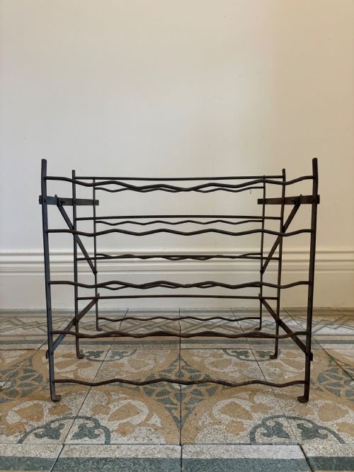 A FRENCH ANTIQUE RIGIDEX DEPOSE METAL WINE CELLAR RACK C1920 50 BOTTLES - ADDITIONAL PHOTO 6