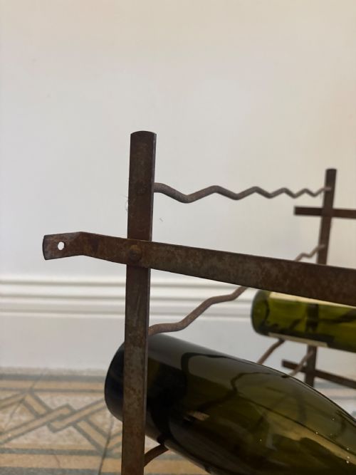 A FRENCH ANTIQUE RIGIDEX DEPOSE METAL WINE CELLAR RACK C1920 50 BOTTLES - ADDITIONAL PHOTO 7