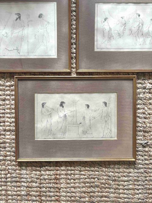 SET OF 3 JOHN FLAXMAN 17551826 NEOCLASSICAL ILLUSTRATIONS EARLY 20THC HOMERS ODYSSEY 48CM - ADDITIONAL PHOTO 2