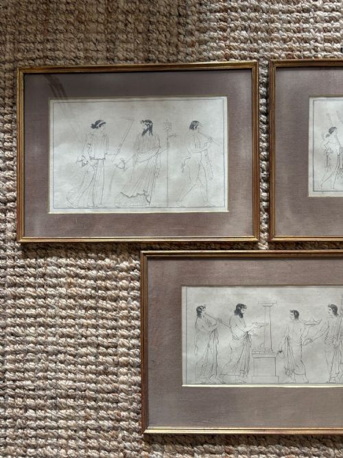 SET OF 3 JOHN FLAXMAN 17551826 NEOCLASSICAL ILLUSTRATIONS EARLY 20THC HOMERS ODYSSEY 48CM - ADDITIONAL PHOTO 3