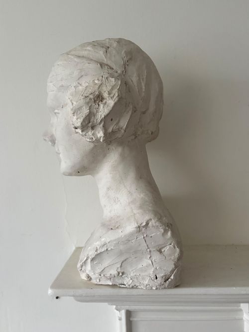 A SIGNED 1921 SOCIETY FEMALE BUST MAQUETTE SCULPTURE POSS MITFORD SISTER 40CM - ADDITIONAL PHOTO 2