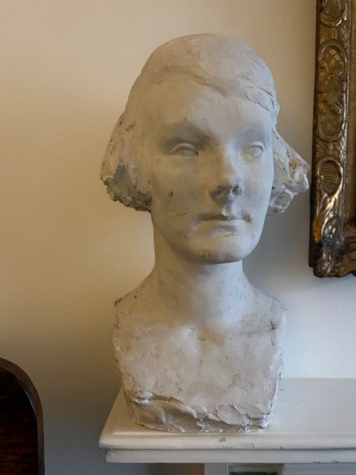 A SIGNED 1921 SOCIETY FEMALE BUST MAQUETTE SCULPTURE POSS MITFORD SISTER 40CM - ADDITIONAL PHOTO 8