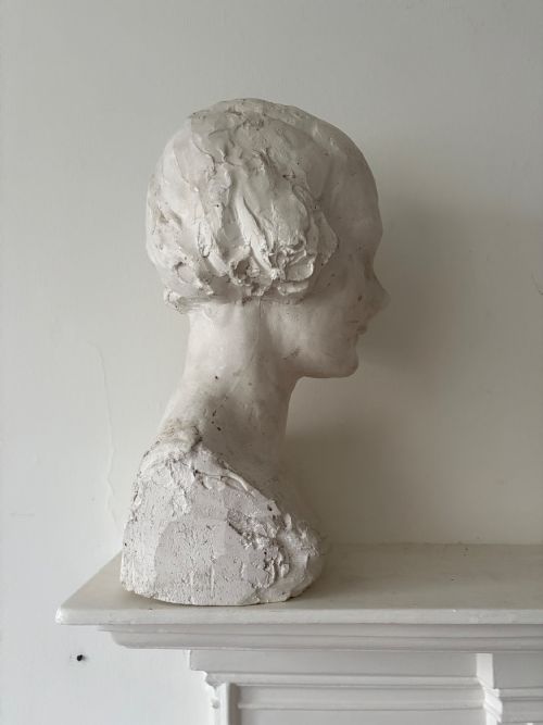 A SIGNED 1921 SOCIETY FEMALE BUST MAQUETTE SCULPTURE POSS MITFORD SISTER 40CM - ADDITIONAL PHOTO 1