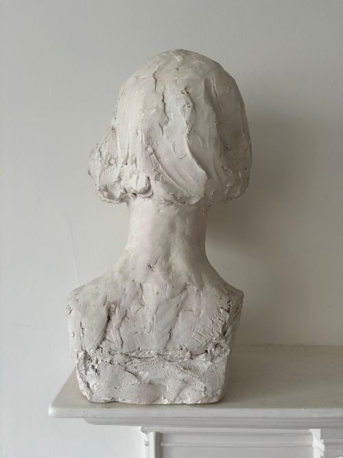 A SIGNED 1921 SOCIETY FEMALE BUST MAQUETTE SCULPTURE POSS MITFORD SISTER 40CM - ADDITIONAL PHOTO 4