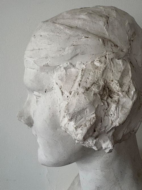 A SIGNED 1921 SOCIETY FEMALE BUST MAQUETTE SCULPTURE POSS MITFORD SISTER 40CM - ADDITIONAL PHOTO 5