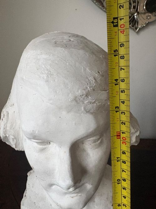 A SIGNED 1921 SOCIETY FEMALE BUST MAQUETTE SCULPTURE POSS MITFORD SISTER 40CM - ADDITIONAL PHOTO 12