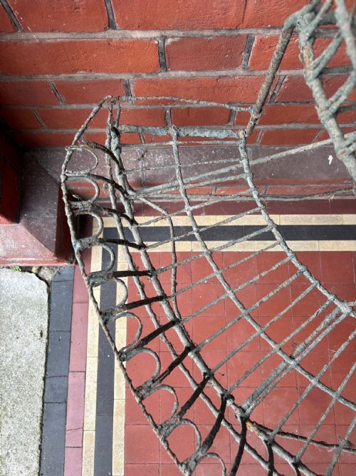A 19THC ENGLISH WIREWORK 3 TIER PAINTED PLANT STAND LARGER 120CM WIDE MODEL - ADDITIONAL PHOTO 2