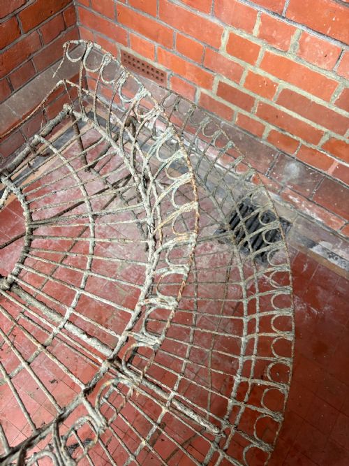 A 19THC ENGLISH WIREWORK 3 TIER PAINTED PLANT STAND LARGER 120CM WIDE MODEL - ADDITIONAL PHOTO 4