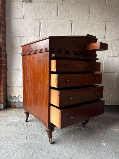 A WILLIAM 1V FLAME MAHOGANY DAVENPORT DESK WITH SLIDING LEATHER SLOPE C1830 - ADDITIONAL PHOTO 2