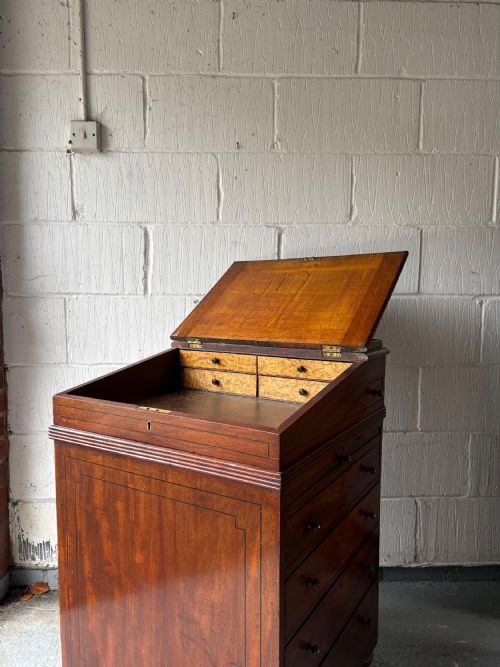 A WILLIAM 1V FLAME MAHOGANY DAVENPORT DESK WITH SLIDING LEATHER SLOPE C1830 - ADDITIONAL PHOTO 6
