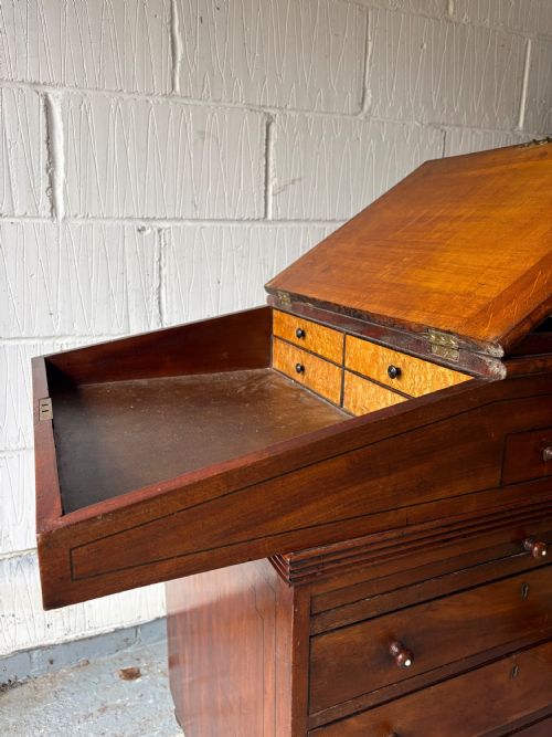 A WILLIAM 1V FLAME MAHOGANY DAVENPORT DESK WITH SLIDING LEATHER SLOPE C1830 - ADDITIONAL PHOTO 9