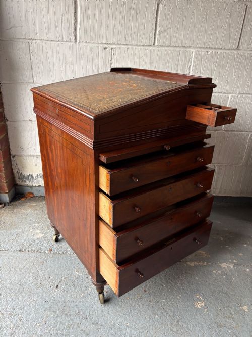 A WILLIAM 1V FLAME MAHOGANY DAVENPORT DESK WITH SLIDING LEATHER SLOPE C1830 - ADDITIONAL PHOTO 12
