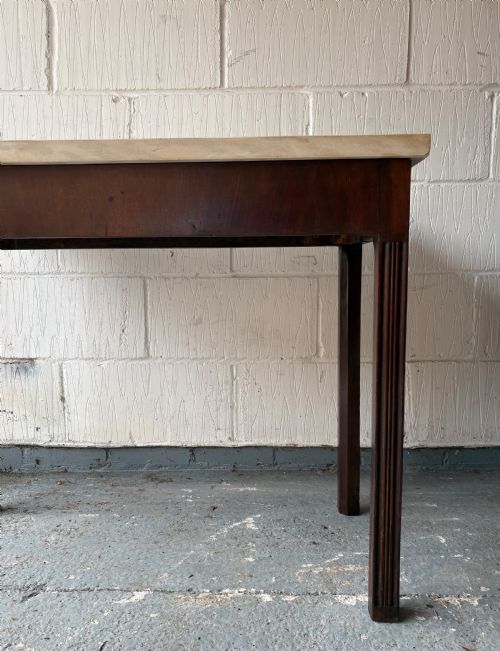 GEORGE 111 MAHOGANY CONSOLE TABLE WITH STONE TOP C1800 90CM WIDE TOP - ADDITIONAL PHOTO 3
