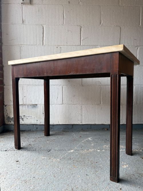 GEORGE 111 MAHOGANY CONSOLE TABLE WITH STONE TOP C1800 90CM WIDE TOP - ADDITIONAL PHOTO 8