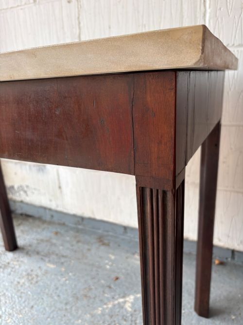 GEORGE 111 MAHOGANY CONSOLE TABLE WITH STONE TOP C1800 90CM WIDE TOP - ADDITIONAL PHOTO 5