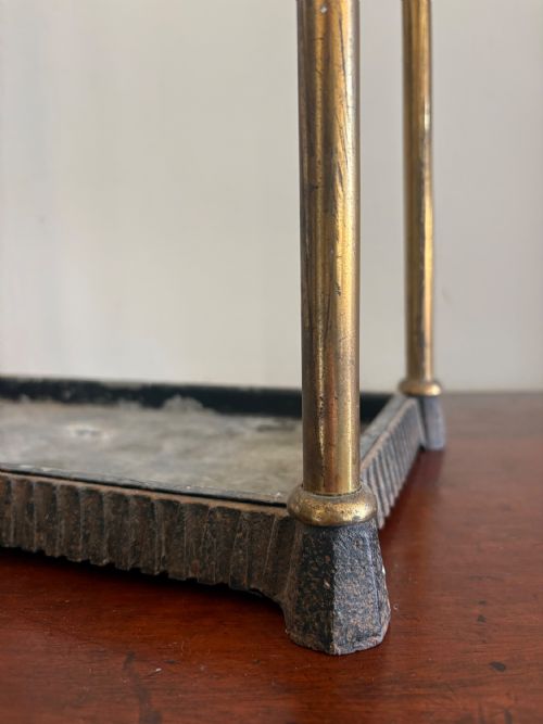 EARLY 20THC BRASS AND IRON 8 DIVISION STICK OR UMBRELLA STAND C19001920 - ADDITIONAL PHOTO 1