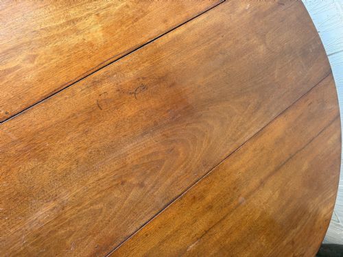 A 19TH CENTURY MAHOGANY OVAL DROP LEAF BREAKFAST DINING TABLE PAD FEET - ADDITIONAL PHOTO 9