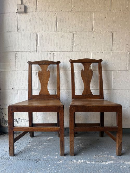 A SET OF 4 GEORGIAN OAK AND ELM PROVINCIAL COUNTRY DINING CHAIRS C1800 - ADDITIONAL PHOTO 2