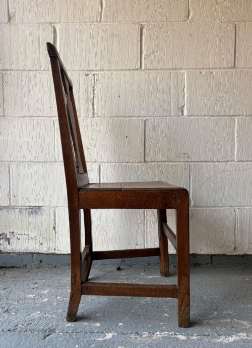 A SET OF 4 GEORGIAN OAK AND ELM PROVINCIAL COUNTRY DINING CHAIRS C1800 - ADDITIONAL PHOTO 3