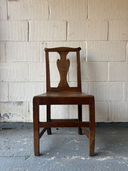 A SET OF 4 GEORGIAN OAK AND ELM PROVINCIAL COUNTRY DINING CHAIRS C1800 - ADDITIONAL PHOTO 4