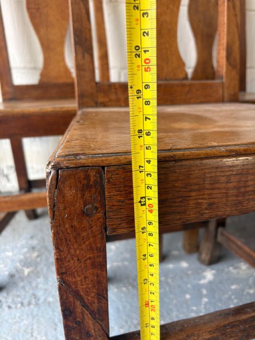 A SET OF 4 GEORGIAN OAK AND ELM PROVINCIAL COUNTRY DINING CHAIRS C1800 - ADDITIONAL PHOTO 12