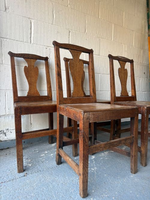 A SET OF 4 GEORGIAN OAK AND ELM PROVINCIAL COUNTRY DINING CHAIRS C1800 - ADDITIONAL PHOTO 14