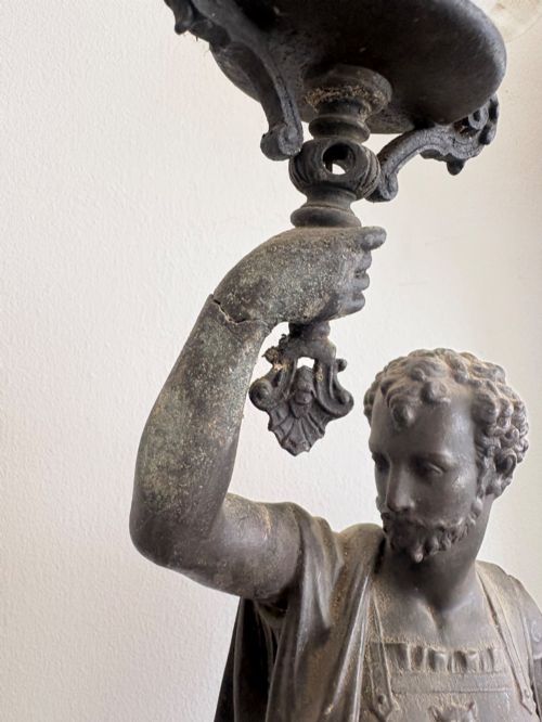 A 19TH CENTURY GRAND TOUR 65CM SPELTER LAMP GUILIANO DI MEDICI - ADDITIONAL PHOTO 3